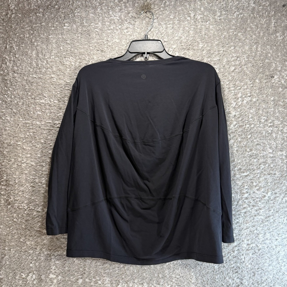 Lululemon Back In Action Long Sleeve Shirt Womens 4 Black Oversized Lagenlook